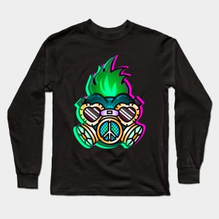 Punky Gas Mask - Green and Purple Ed. Long Sleeve T-Shirt